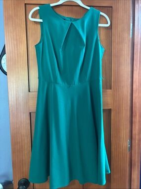 AB Studio Teal Sleeveless Fit-and-Flare Midi Dress